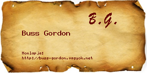 Buss Gordon névjegykártya